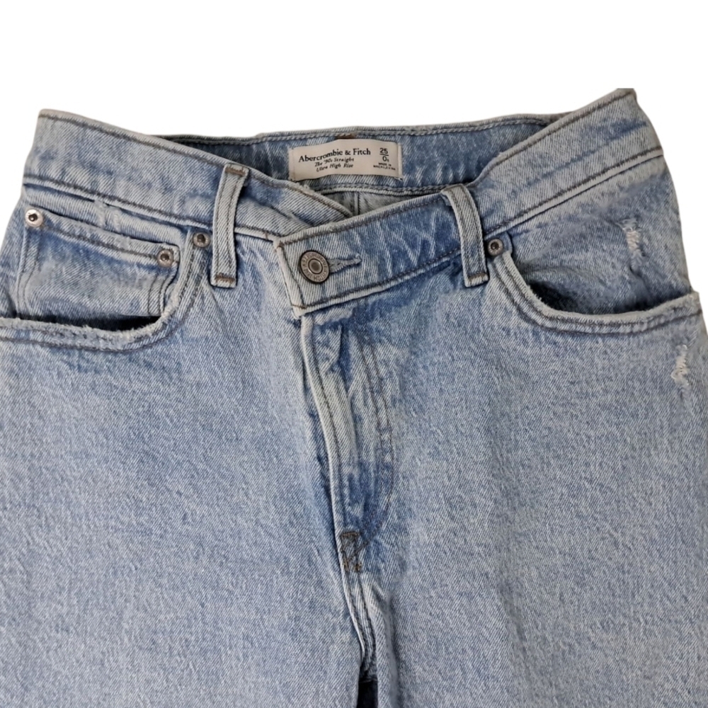 Abercrombie & Fitch Blue Straight Leg Jeans Relaxed Fit Size 25/0s - Picture 6 of 16